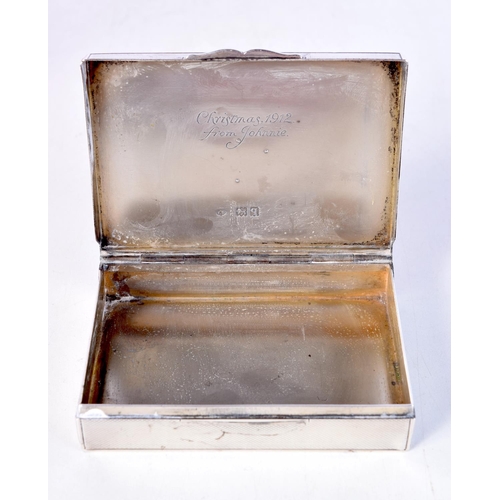 1328 - AN ANTIQUE SILVER BOX. 135 grams. London 1911. 9 cm x 6.5 cm.