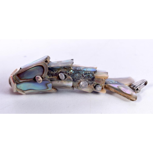 1356 - A CONTINENTAL ABELONE SHELL FISH BOTTLE OPENER. 22 grams. 8.25 cm x 2 cm.