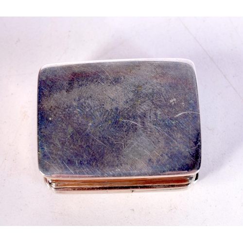 1401 - A STERLING SILVER PILL BOX WITH VINTAGE SPORTS CARS LID. Stamped Sterling, 3.2cm x 2.6cm x 1.2cm. We... 