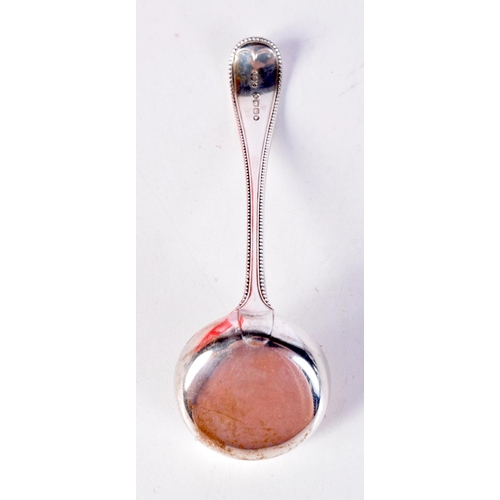 1410 - A VICTORIAN SILVER FLAT BOTTOM LADLE BY GEORGE ADAMS. Hallmarked London 180, 14.8cm x 4.6cm, weight ... 