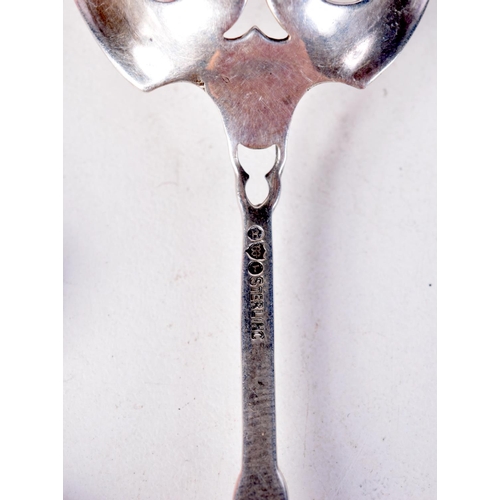 1429 - TEN SILVER SIFTER SPOONS. Stamped Sterling, Largest 12.9cm x 4.7cm, total weight 168g (10)