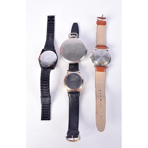 1440 - FOUR FASHION WATCHES. Largest 4.9cm diameter, running (4)