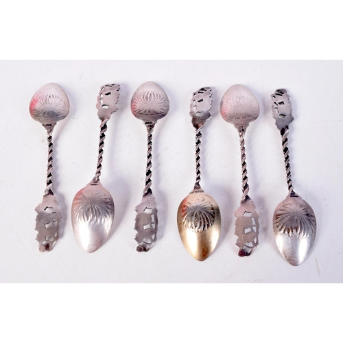 1441 - SET OF SIX SILVER SPOONS. Stamped Sterling, 10.2cm x 2.2cm, total weight 54.7g (6)