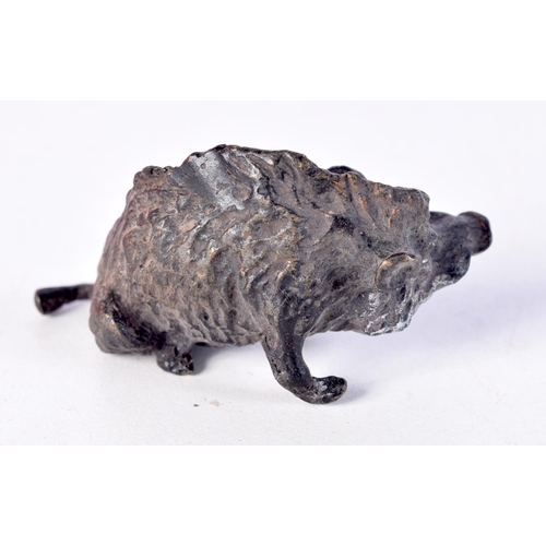 1472 - A VIENNA BRONZE BOAR. 3.25 cm x 6.5 cm.