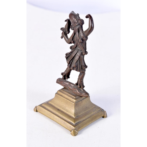 1499 - A 19TH CENTURY CONTINENTAL BRONZE FIGURE OF A MALE. 10 cm x 5 cm.