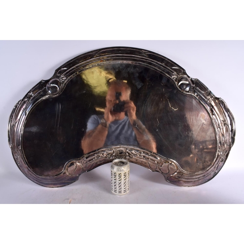 1530 - A MASSIVE ART NOUVEAU SILVER PLATED TRAY. 6895 grams. 90 cm x 40 cm.