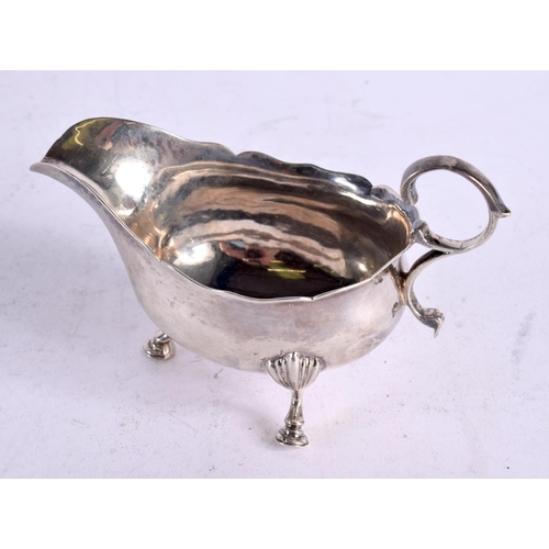 1566 - A GEORGE III SILVER SAUCEBOAT. London 1774. 96 grams. 12.5 cm x 8.5 cm.