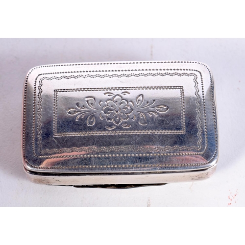 1663 - AN ANTIQUE SILVER SNUFF BOX. Birmingham 1823. 24.3 grams. 5 cm x 3 cm.