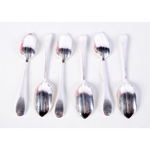 1693 - SIX SILVER SPOONS. Edinburgh 1927. 139 grams. 13.5 cm x 2.75 cm. (6)