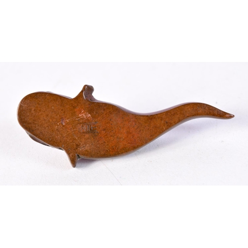 1706 - A JAPANESE BRONZE CATFISH. 6 cm x 2 cm.