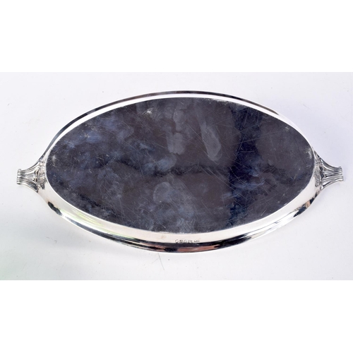 1794 - A GEORGE III SILVER DISH. 488 grams. 35 cm x 16 cm.