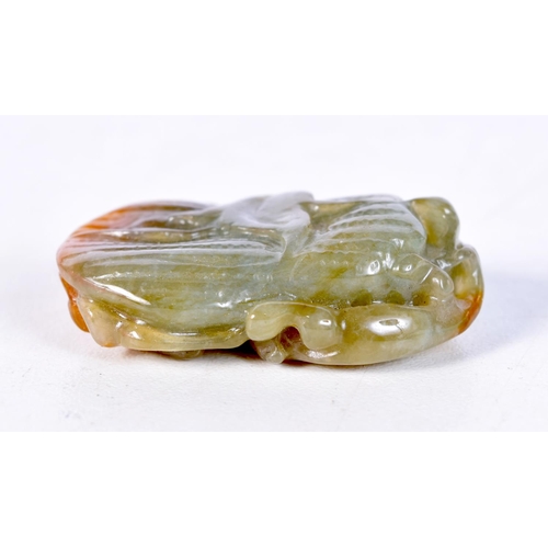 1801 - A CHINESE JADE PLAQUE. 4 cm x 2.75 cm.