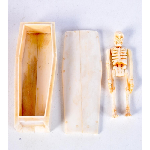 1808 - A CONTINENTAL BONE COFFIN. 11.5 cm x 4.25 cm.