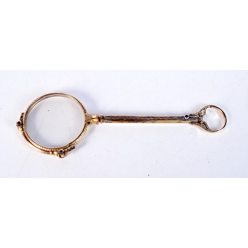 1822 - A RARE PAIR OF ANTIQUE YELLOW METAL EXTENDABLE LORGNETTES probably 14ct gold. 26 grams. 10 cm x 13 c... 