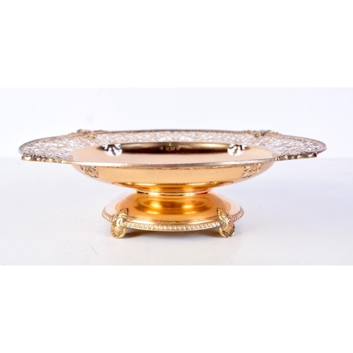 1840 - AN ART DECO SILVER GILT COMPORT. Birmingham 1936. 360 grams. 23.5 cm x 6.5 cm.