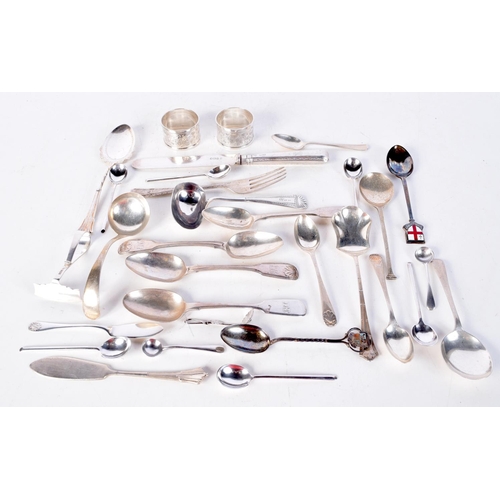 1849 - ASSORTED SILVER FLATWARE including Sheffield 1918, London 1920 etc. 519 grams. (qty)