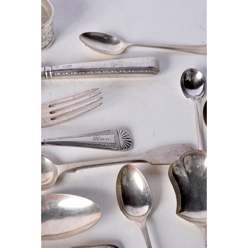 1849 - ASSORTED SILVER FLATWARE including Sheffield 1918, London 1920 etc. 519 grams. (qty)