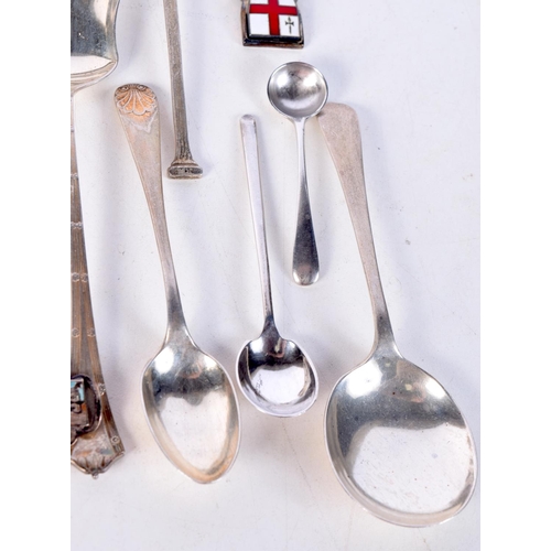 1849 - ASSORTED SILVER FLATWARE including Sheffield 1918, London 1920 etc. 519 grams. (qty)