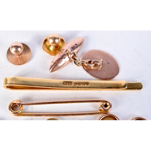 1850 - ASSORTED 18CT AND 9CT GOLD including cufflinks. 18ct 20.7 grams, 9ct 8.2 grams. (qty)