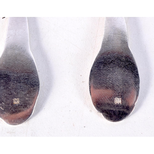 1854 - THREE 19TH CENTURY JAPANESE MEIJI PERIOD ART NOUVEAU SILVER SPOONS. 76 grams. 12.75 cm x 3 cm. (3)