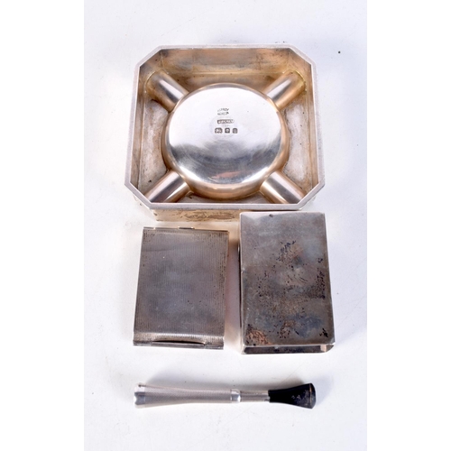 1859 - ASSORTED SILVER WARE including ash trays. Silver 230 grams. London 1935, 1939 & Birmingham 1954. Lar... 