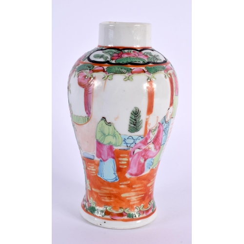 2002 - A 19TH CENTURY CHINESE CANTON FAMILLE ROSE VASE Qing, together with a Japanese imari plate. Largest ... 