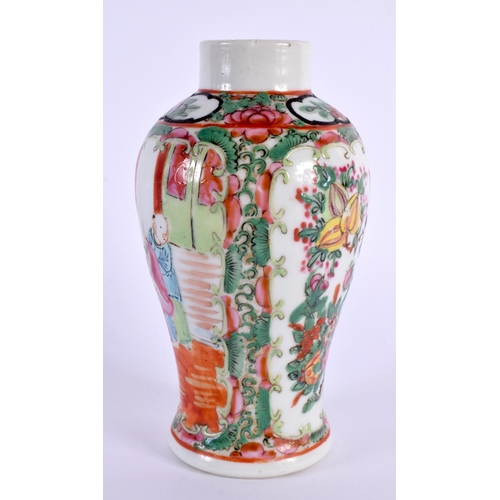 2002 - A 19TH CENTURY CHINESE CANTON FAMILLE ROSE VASE Qing, together with a Japanese imari plate. Largest ... 