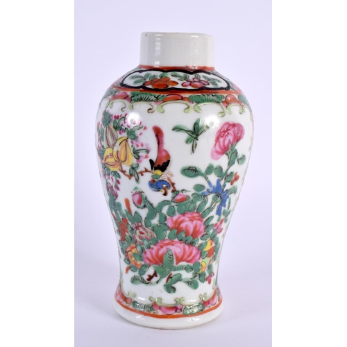 2002 - A 19TH CENTURY CHINESE CANTON FAMILLE ROSE VASE Qing, together with a Japanese imari plate. Largest ... 