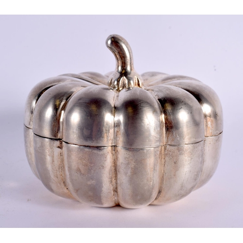 2065 - AN EARLY 20TH CENTURY CHINESE WHITE METAL MELON FORM CENSER AND COVER Late Qing/Republic. 248 grams.... 