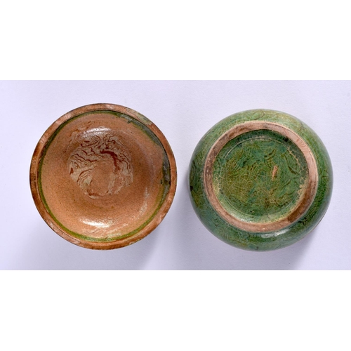 2078 - A CHINESE TANG STYLE POTTERY BOX AND COVER 20th Century. 7.5 cm diameter.