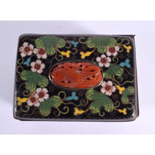 2095 - TWO EARLY 20TH CENTURY CHINESE CLOISONNE ENAMEL CASKETS Late Qing/Republic. Largest 15 cm x 12 cm. (... 