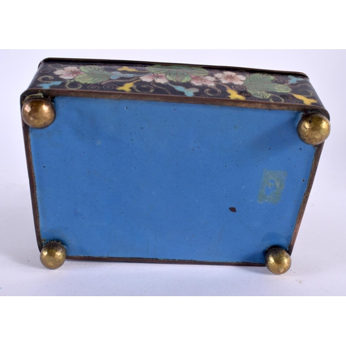 2095 - TWO EARLY 20TH CENTURY CHINESE CLOISONNE ENAMEL CASKETS Late Qing/Republic. Largest 15 cm x 12 cm. (... 