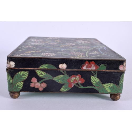 2095 - TWO EARLY 20TH CENTURY CHINESE CLOISONNE ENAMEL CASKETS Late Qing/Republic. Largest 15 cm x 12 cm. (... 