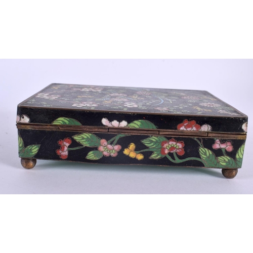 2095 - TWO EARLY 20TH CENTURY CHINESE CLOISONNE ENAMEL CASKETS Late Qing/Republic. Largest 15 cm x 12 cm. (... 