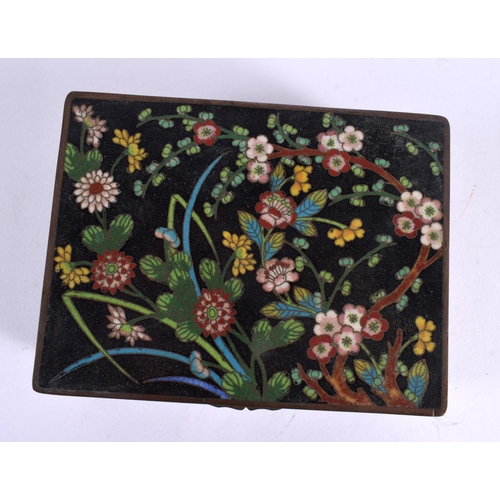 2095 - TWO EARLY 20TH CENTURY CHINESE CLOISONNE ENAMEL CASKETS Late Qing/Republic. Largest 15 cm x 12 cm. (... 