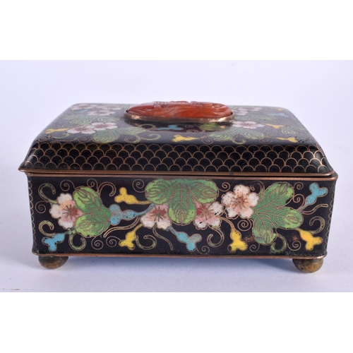 2095 - TWO EARLY 20TH CENTURY CHINESE CLOISONNE ENAMEL CASKETS Late Qing/Republic. Largest 15 cm x 12 cm. (... 