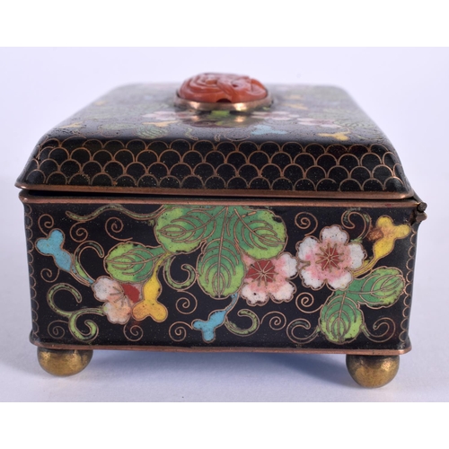 2095 - TWO EARLY 20TH CENTURY CHINESE CLOISONNE ENAMEL CASKETS Late Qing/Republic. Largest 15 cm x 12 cm. (... 