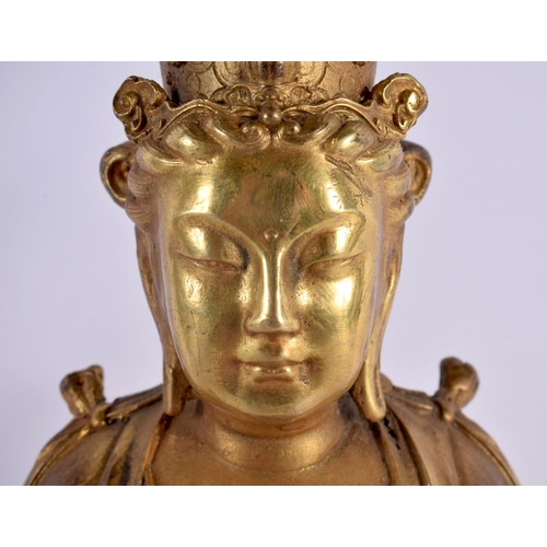 2097 - A CHINESE SINO TIBETAN BRONZE FIGURE OF A JEWELLED BRONZE DEITY 20th Century. 30 cm x 12 cm.