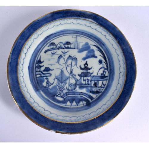 2141 - EIGHT 19TH CENTURY CHINESE BLUE AND WHITE EXPORT PLATES Qing. 22 cm diameter. (8)