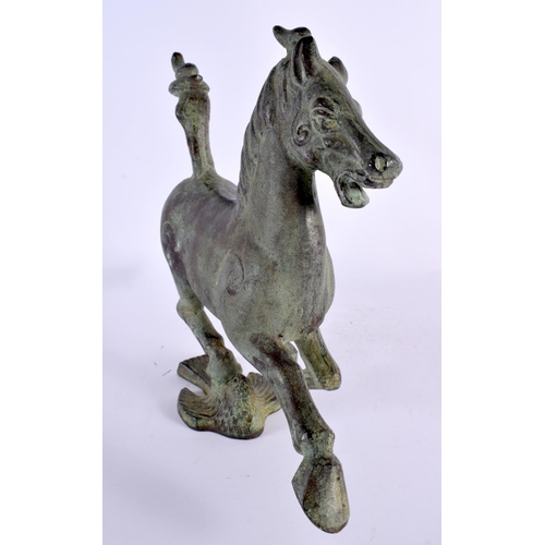 2149 - A LARGE CHINESE REPUBLICAN PERIOD BRONZE FIGURE OF A FLYING HORSE. 32 cm x 30 cm.