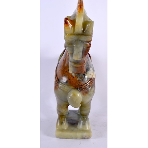 2161 - AN EARLY 20TH CENTURY CHINESE CARVED RUSSET JADE FIGURE OF A HORSE Late Qing/Republic. 25 cm x 25 cm... 