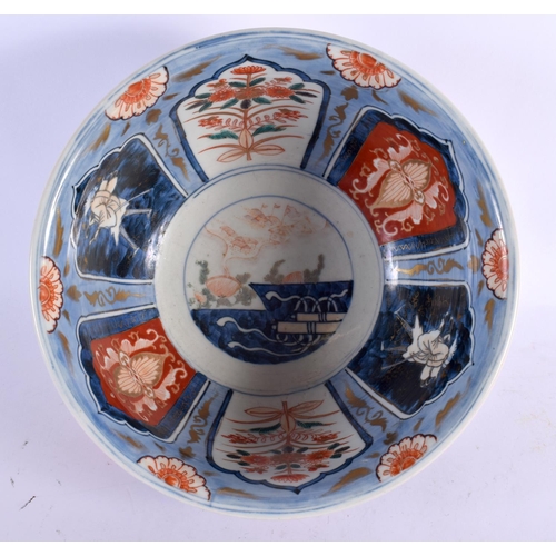 2164 - A LARGE 18TH/19TH CENTURY JAPANESE EDO PERIOD IMARI PORCELAIN BOWL bearing pseudo Chenghua marks to ... 