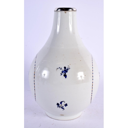 2165 - AN 18TH CENTURY CHINESE EXPORT SILVER MOUNTED PORCELAIN VASE Qianlong. 22 cm x 10 cm.