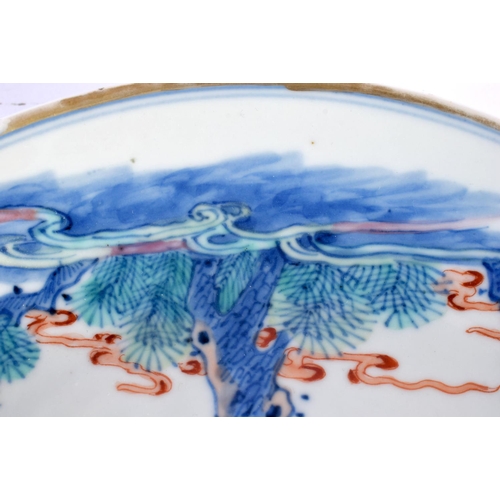 2166 - AN UNUSUAL 19TH CENTURY CHINESE BLUE AND WHITE DOUCAI PORCELAIN PLATE bearing Ruo Shen Zhen Cang mar... 