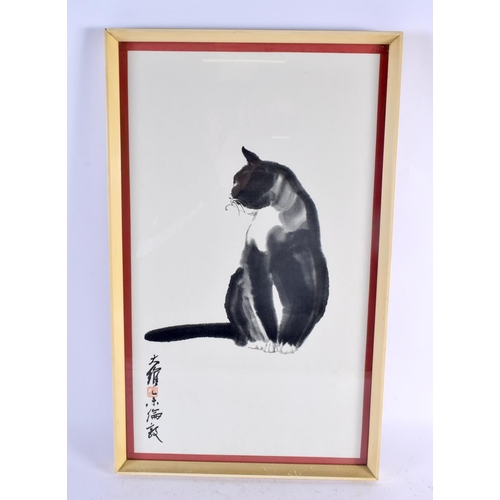 2222 - AN EARLY 20TH CENTURY JAPANESE MEIJI PERIOD RICE PAPER INK WORK together with a Kwok Ta Wei/David Kw... 