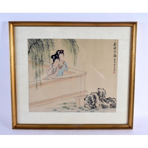 2222 - AN EARLY 20TH CENTURY JAPANESE MEIJI PERIOD RICE PAPER INK WORK together with a Kwok Ta Wei/David Kw... 