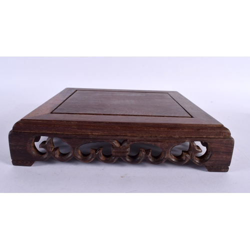 2247 - SIX CHINESE CARVED HARDWOOD GRADUATED STANDS 20th Century. Largest 22 cm square. (6)