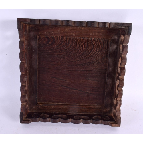 2247 - SIX CHINESE CARVED HARDWOOD GRADUATED STANDS 20th Century. Largest 22 cm square. (6)