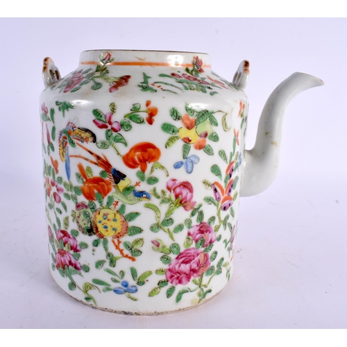 2286 - A CHINESE REPUBLICAN PERIOD FAMILLE ROSE VASE together with a vase & cover and a Cantonese teapot. L... 