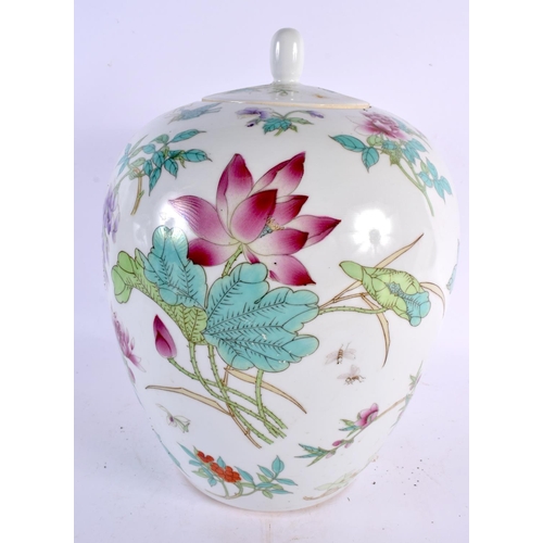 2286 - A CHINESE REPUBLICAN PERIOD FAMILLE ROSE VASE together with a vase & cover and a Cantonese teapot. L... 